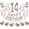 thumbnail image 5 of 11/14/16/25/35th Happy Birthday Balloons Rose Gold Number Foil Ballons Adult Party Decorations Boy Girl Anniversary Supplies (16th,As picture), 5 of 6