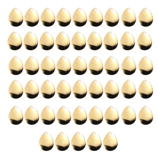 50 piezas de cuchillas giratorias de pesca Señuelos de pesca suaves que hacen accesorios (Oro L)