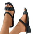 thumbnail image 3 of ZHELIYO Women's sandals Ladies Fashion Summer Versatile Solid Color Leather Open Toe Thick Heel Sandals Black 6, 3 of 7