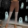 thumbnail image 4 of Simua Women's Halloween Striped Print Leggings Stretch Sports Fitness Pants Ugly Christmas Leggings Party Tights, 4 of 9