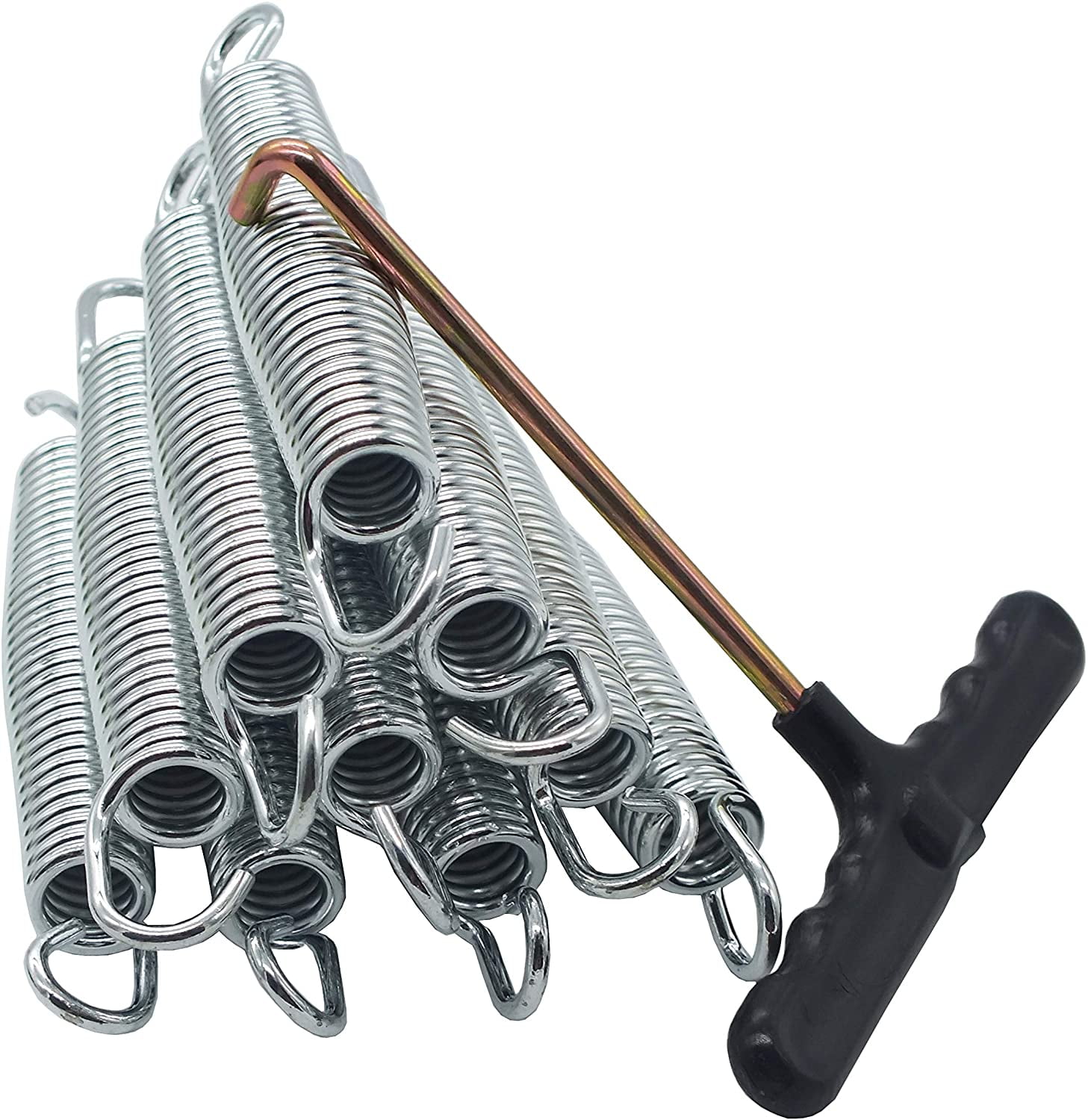 5.8Inch (147mm) Trampoline Springs 10pcs and 1THook Galvanized Steel