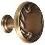 Ornate Round Knob, 1.25" H x 1.25" W x 1" D, Polished Antique