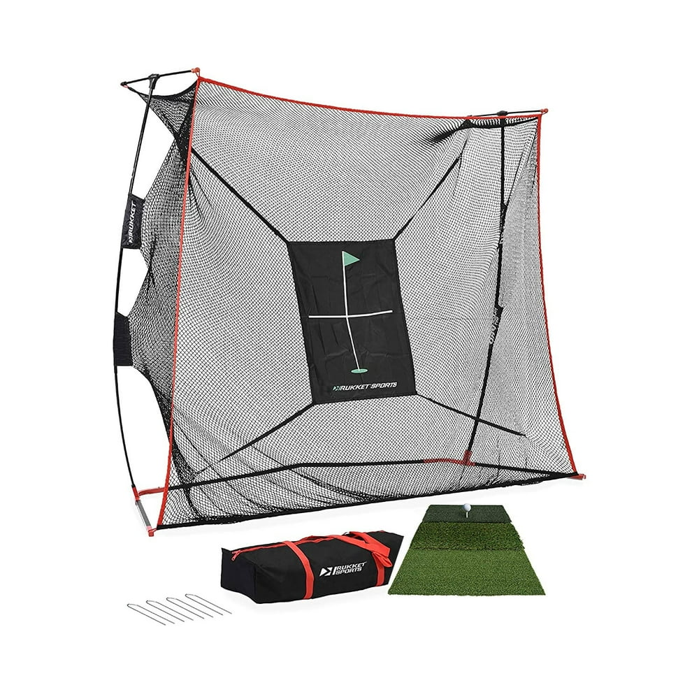 Rukket Sports 3 x 9 x 7 Foot Haack Golf Training Net Pro Set with Tri