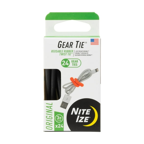 Cable Tie Nite Ize Gear Tie, 7,6 cm, goma, 24 unidades