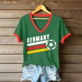 thumbnail image 1 of Women's Football Graphic T-Shirt, Women's V-Neck Short Sleeve Letter Print T-Shirt for Casual Summer for Soccer Tournament 2026 Green Size: 2XL, 1 of 5