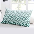thumbnail image 5 of Teal Chevron Throw Pillow Cover 12 x 20 Inch Decorative Pillow Cover Ombre Geometric Ocean Wave V-shaped Lumbar Pillowcase Seasonal Rectangle Cushion Case for Couch Sofa Bed Living Room, 5 of 7