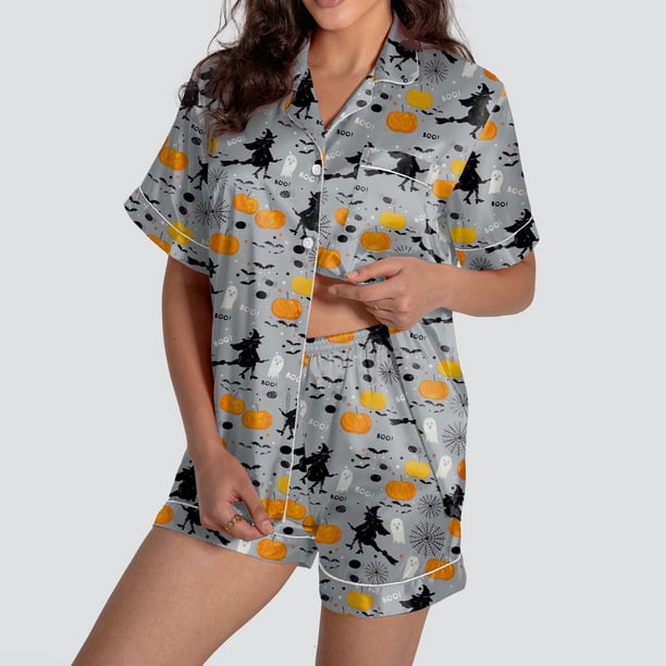 MKLEKYY Pijama Corto De Dos Piezas Para Mujer, Conjunto De Pantalones Cortos De Manga Corta Con Cuello En V