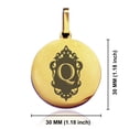 thumbnail image 2 of Stainless Steel Alphabet Letter Q initial Round Medallion Pendant Necklace, 2 of 3