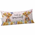 thumbnail image 2 of Spring Cow Body Pillow Covers 20"x54", Summer Sunflower Botanical Pink Plaid Soft Brushed Microfiber Breathable Throw Pillow Covers, Pillowcase with Zipper for Couch Sofa Bedroom Living Room, 2 of 9