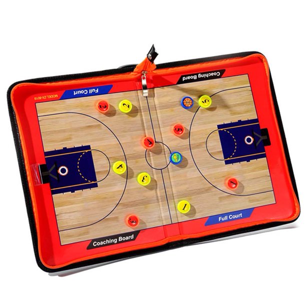 Basketball Strategical Board Zipper Leather Wooden Grain