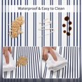 thumbnail image 6 of Striped Kitchen Rugs Set of 2, Cushioned Anti-Fatigue Kitchen Mats for Floor, Boho Non-Slip Waterproof Kitchen Floor Mat Washable for Kitchen, Home, Office, Laundry, Blue, 6 of 6
