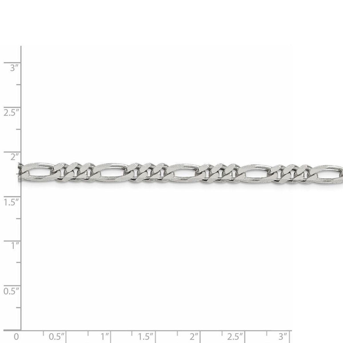 925 Sterling Silver Solid Polished 5.25mm Figaro Chain Bracelet 8 Inch Lobster Claw Link Bracelet for Women and Men