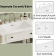 thumbnail image 6 of Euroco 31" Vintage Bathroom Vanity with Sink, Rustic Bathroom Cabinet with Soft Close Doors and Adjustable Shelf, Curved Profile Design, Rubber Wood Legs, White, 6 of 9