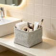 thumbnail image 5 of Foldable Cloth Storage Basket, 5.5 x 5.5 x 4.7 in Organizer Bin for Wardrobe, Shelf, Bedroom, and Living Room, Gray Small, 5 of 6