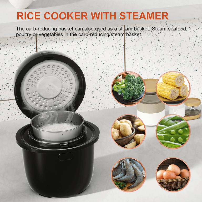 Rice Cooker Large 8 Cup, Stainless Steel Inner Pot Steamer, Low Carb Rice  Maker