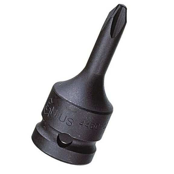 Genius Tools 3/8" Dr. PH.3 Phillips Impact Bit Socket, 76mmL (CR-Mo) - 3476R03
