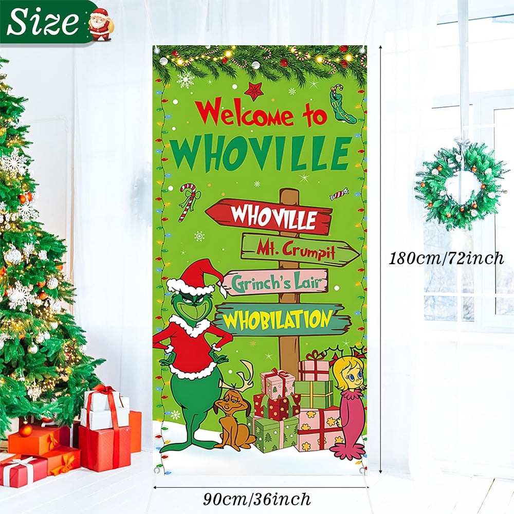 Grinchmas Gartenflagge – 'Welcome To Whoville' Für Weihnachtsdeko Draußen