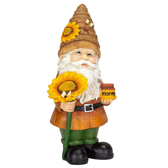 Matsuzay Resina divertida Naughty Garden Gnome Bee Estatua Adornos Outdoor Villa Home Figure Organizadores de utensilios de cocina