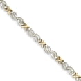 thumbnail image 4 of 14k Yellow and White Gold Two Tone Diamond X Bracelet Length 7 Inch, 4 of 5