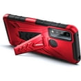 thumbnail image 4 of Nagebee Phone Case Compatible for TCL 20 XE / TCL 20XE with Tempered Glass Screen Protector (Full Coverage), Belt Clip Holster with Built-in Kickstand, Heavy Duty Shockproof Armor Rugged Case (Red), 4 of 5