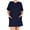 Navy, variant on Women's Plus Size Casual Relaxed Fit Short Sleeves Front Pockets Solid T-Shirt Dress