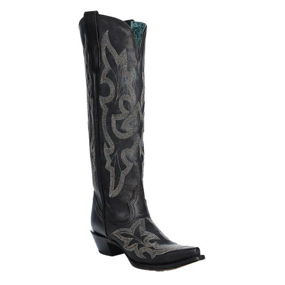 Corral Womens Women`s   Tall Embroidered Boot 9 B Black