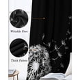 thumbnail image 6 of White Dandelion Blackout Curtains for Bedroom, Thermal Insulated Window Treatment, Spring Flowers Botanical Vintage Black Grommet Top Blackout Draperies and Drapes for Basement 27.5"x39" 2 Panels, 6 of 8