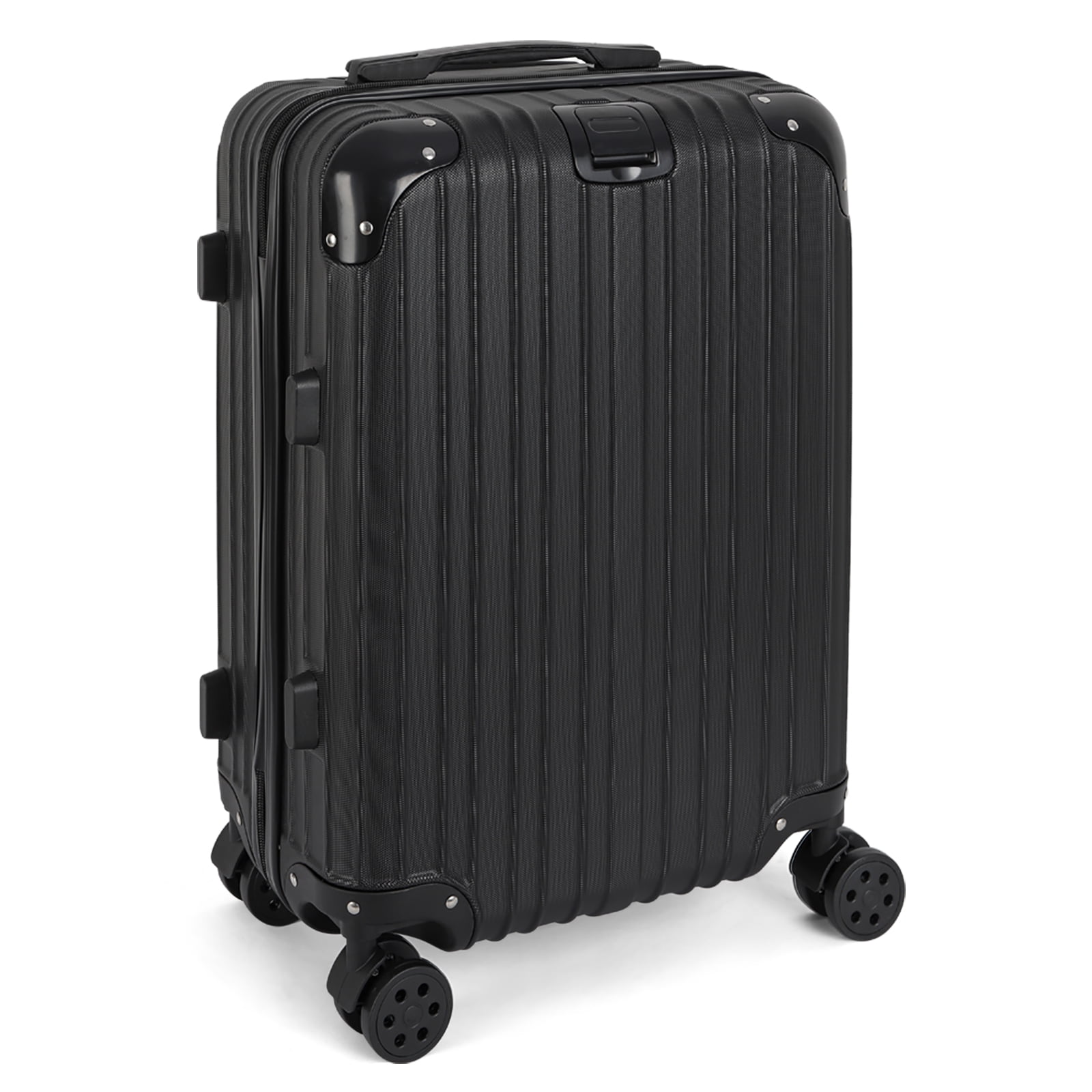 Hikolayae Geometric Hardside Spinner Luggage Sets in Raven Black, 3 Piece - TSA Lock