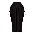 thumbnail image 3 of miqiqism Women High Waisted Dresses Casual Straight Skirts Pleated Lace Up Skirts Fashion Lightweight Dress with Pocket,01_Black,Large, 3 of 4