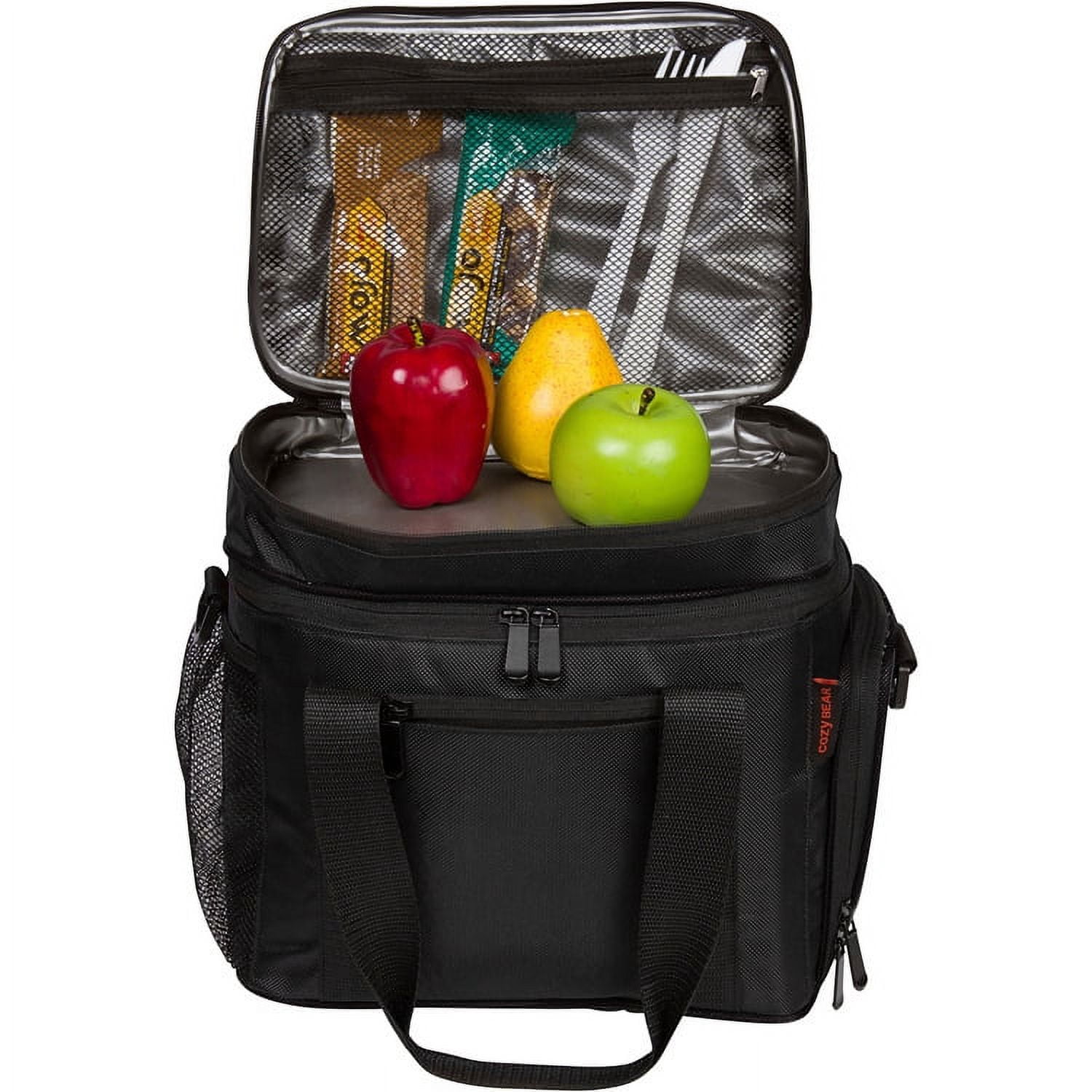 Cozy Bear Insulated Cooler Lunch Bag Multiple Large Storage Pockets 1680D Oxford Polyester Lunch