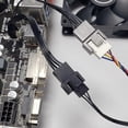 thumbnail image 4 of 1 To 2 Splitter PWM 4pin 3pin Computer Motherboard CPU Fan Connector Extention Cables for Computer Cooling Fan Black, 4 of 5