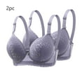 thumbnail image 2 of AINIYS Lace Mesh Cleavage Bra Lift and Support Push-Up Bra Secure Fit Bra for Women Light Padding Bras Bralette Underwire High Support Plus Size Breathable Everyday Bras Embroidery Purple 38, 2 of 3