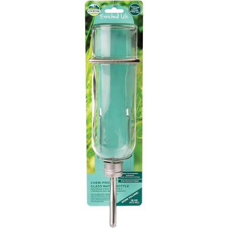 UPC: 0744845963594 | Oxbow Chew Proof Glass Water Bottle with Holder for Small Animals