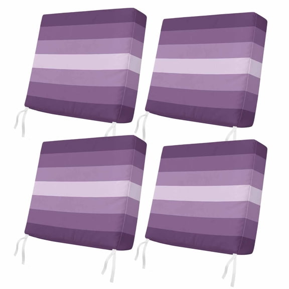 Outdoor Patio Cushion Covers 4 Pack Purple Patio Chair Cushion Covers with Ties and Zipper Gradient Stripes Modern Waterproof Outdoor Seat Cushion Covers for Patio Furniture 22"x22"
