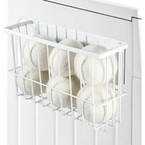 Large Dryer Ball Organizer Magnetic Storage Bin, Magnetic Basket Dryer Ball Holder for Laundry Room Organization and Storage to Hold 6 Dryer Balls, Without Balls (White, L )