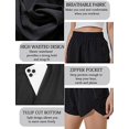 thumbnail image 4 of Pantalones cortos para correr para mujer, pantalones cortos elásticos de cintura alta, pantalones cortos deportivos con bolsillo, pantalones cortos atléticos de secado rápido, pantalones negros, XXL, 4 of 5
