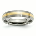 thumbnail image 1 of Titanium 14k Yellow Inlay 5mm Brushed Band Size 8.5, 1 of 6