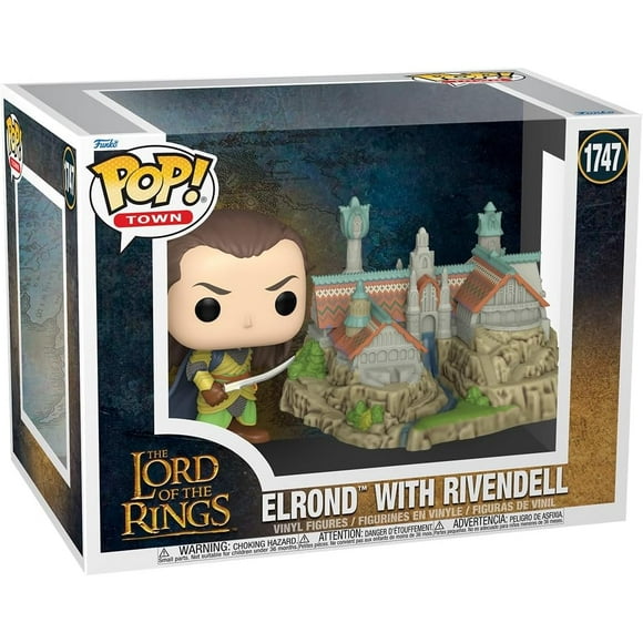 Pop Movies The Lord of The Rings 3.75 Inch Action Figure Pop Town - Elrond & Rivendell #1747