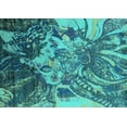 thumbnail image 1 of Ahgly Company Indoor Rectangle Oriental Turquoise Blue Industrial Area Rugs, 2' x 3', 1 of 4