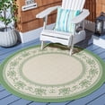 thumbnail image 2 of Safavieh Courtyard Eva Oriental Indoor/Outdoor Area Rug, Natural/Olive, 6'7" x 6'7" Round, 2 of 10