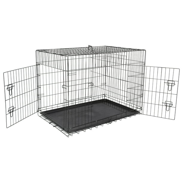 HomGarden 42’’ Foldable Large Dog Crate Kennel Double Door Steel Dog