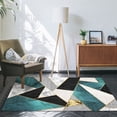 thumbnail image 2 of Geometric Low-Pile Area Rug - Microfiber Washable Floor Carpet for Living Room & Bedroom, 2 of 7
