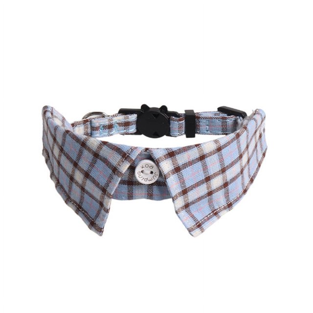 Zhuge Collar para gatos con hebilla ajustable, de seguridad, suave, para perros pequeños o gatos, tartán azul
