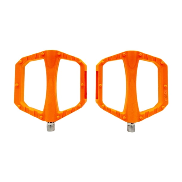 Pedales de bicicleta de carretera fáciles de instalar, antideslizantes, suaves, con rodamiento DU, versátiles y ultraligeros. Naranja