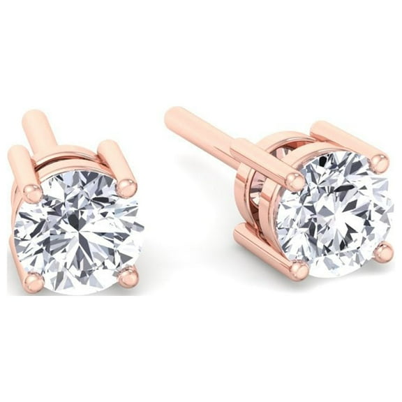 Ava - Dainty 0.25Ct Round Diamond Stud Earrings