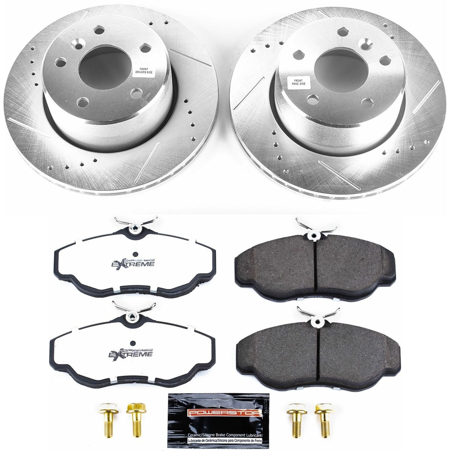 PowerStop Front Z36 Truck & Tow Carbon-Fiber Ceramic Brake Pad and Drilled and Slotted Rotor Kit Fits: LAND ROVER Select Models K5106-36