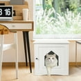 thumbnail image 3 of Patiojoy Maison pour Chat en Bois Litière Table de Chevet Banc de Rangement pour Chat, 3 of 10