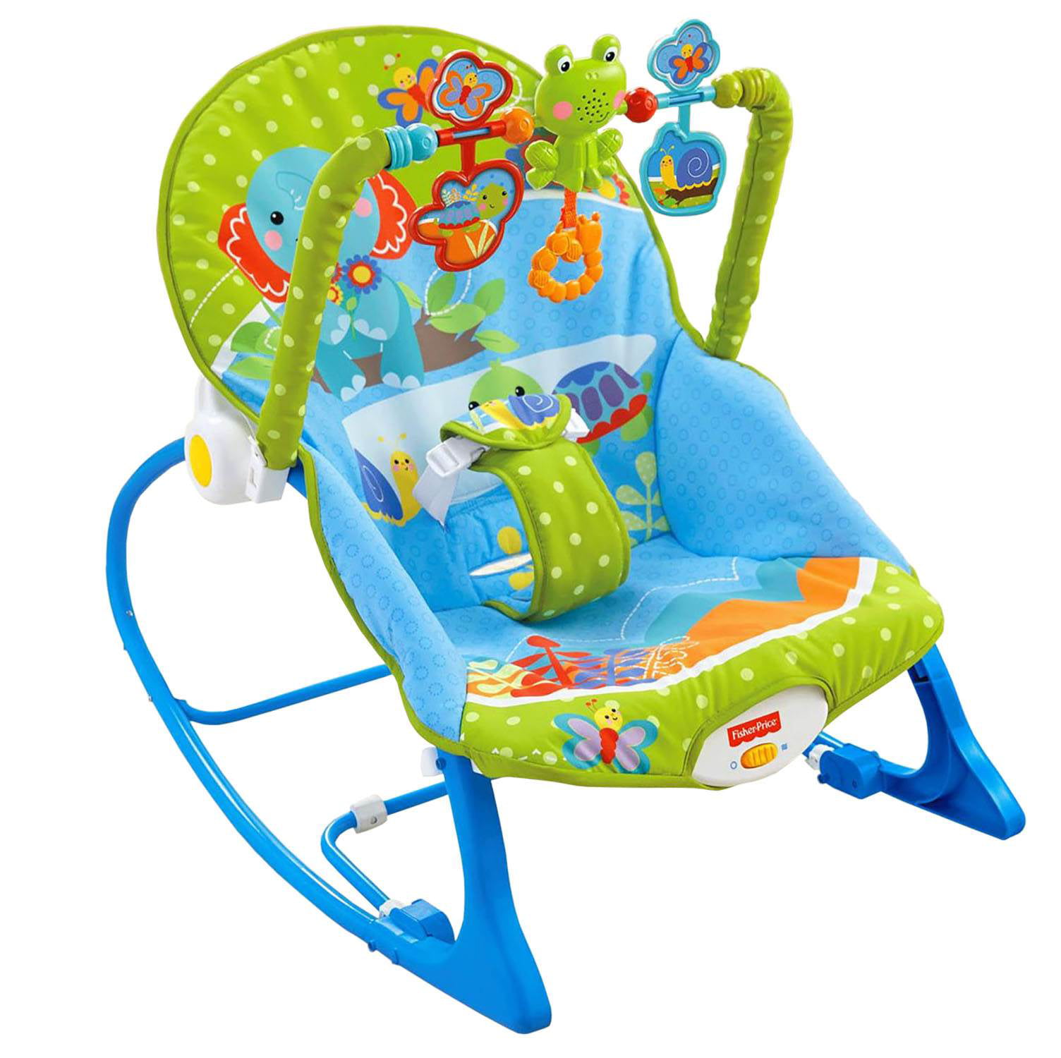 Fisher-Price Deluxe Infant-to-Toddler Rocker Bouncer, Elephant Friends