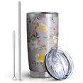 thumbnail image 2 of 20oz Tumbler with Lid and Straw Stainless Spring Flowers Steel Vacuum Insulated Water Coffee Tumbler Cup, Double Wall Vacuum Insulated Travel Mug Reusable Tumblers for Ice Drinks, Hot Beverage, 2 of 7
