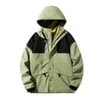 thumbnail image 2 of Aimik Women's Classic Color-Block Hooded Windbreaker Jacket Lightweight Water-Resistant Jacket with Button Front for Spring Fall, 2 of 5